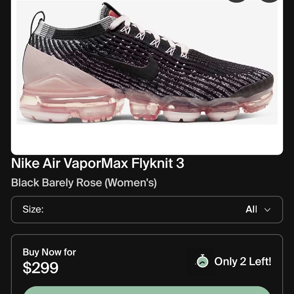 Nike Air VaporMax Flyknit 3 Black Pink Women's Sneakers